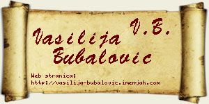 Vasilija Bubalović vizit kartica